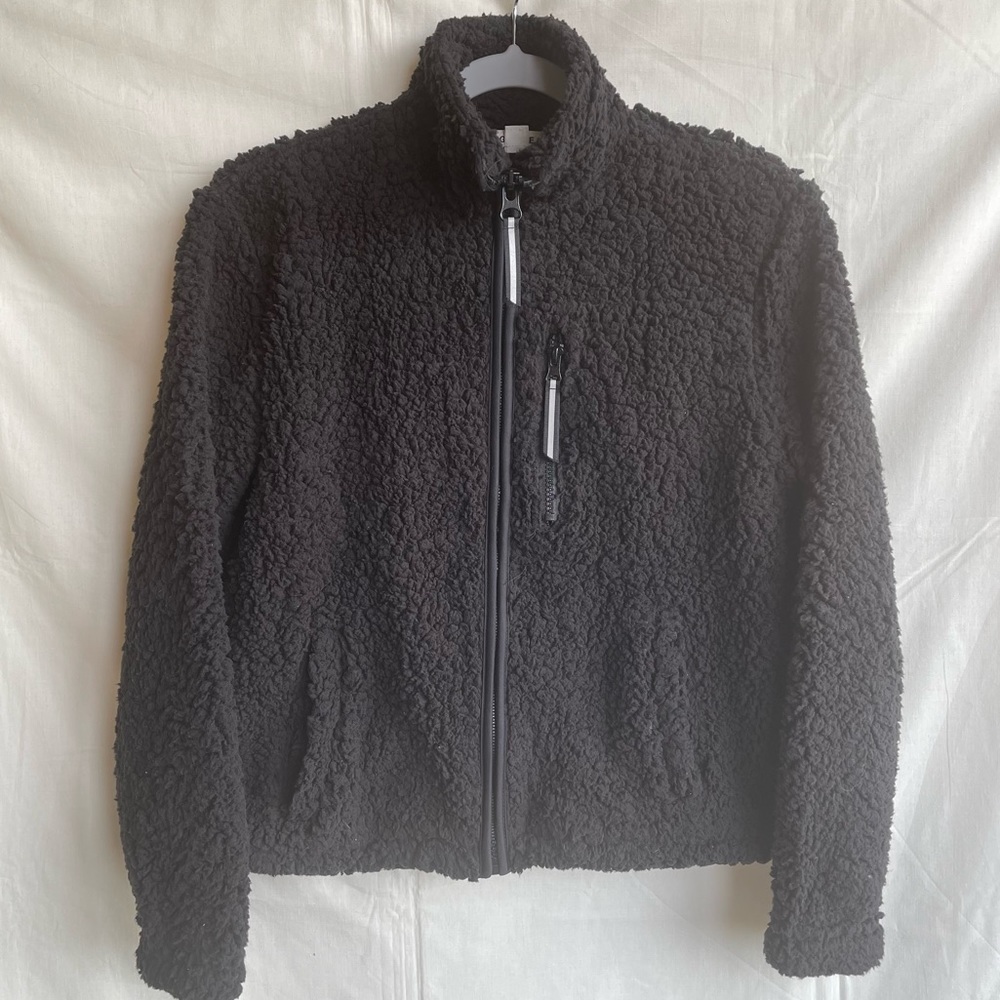 Black Sherpa High Neck Jacket